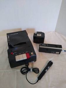 lot 1978 image: Bigston tape recorder with mic and a Vivitar 402 handheld tape recorder