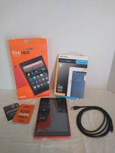 lot 1986 image: New Amazon fire HD 8 w alexa 16 GB & screen guard.