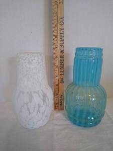 lot 1999 image: 2 - bedside carafes  l.w. rice & Fenton 