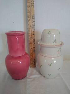 lot 2014 image: 2 - bedside carafes  made in japan & teleflora inc 