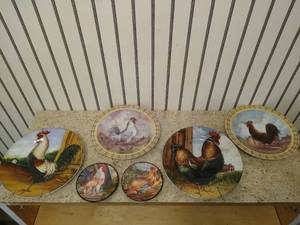 lot 2124 image: (6) Rooster kitchen plates