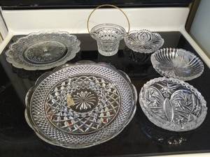 lot 2162 image: (6) hand cut glassware