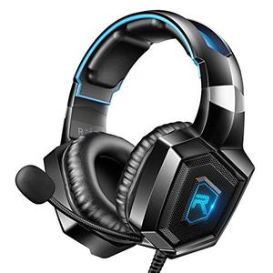 lot 25008 image: RUNMUS Gaming Headset for PS4, Xbox One, PC Headset wSurround Sound, Noise Canceling Over Ear Headphones with Mic & LED Light, Compatible with PS5, PS4, Xbox One, Switch, PC, PS2, Mac, Laptop