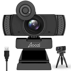 lot 25010 image: Aoozi Webcam with Microphone, Webcam 1080P USB Computer Web Camera with Facial-Enhancement Technology, Widescreen Video Calling and Recording, Streaming Camera with Tripod