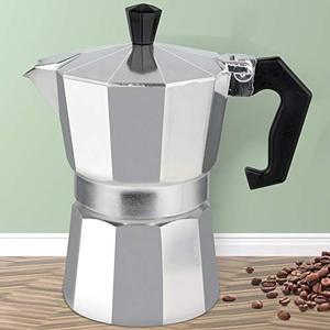 lot 25035 image: 3-Cup Stovetop Espresso Maker, Italian Moka Pot Coffee Maker, Italian Cuban Expresso Stove Top Small Coffee Maker Machine Flavor Strong Cafetera Percolator Electricas Pots, Aluminum Silver 5.3Oz150ML