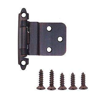lot 25037 image: Amazon Basics 38 Inch Kitchen Inset Cabinet Door Hinge, Self-Closing, 1 Pair, Oil Rubbed Bronze, 10-Pack