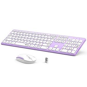 lot 25041 image: Wireless Keyboard and Mouse Combo, Jelly Comb KUT027 Wireless Keyboard and Mouse- 2.4GHz Full Size Ultra-Thin Keyboard Mouse for Computer, Laptop, PC, Desktop, Windows 7, 8, 10 (Grey)