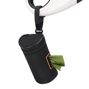 lot 25065 image: MalsiPree Dog Poop Bag Holder Leash Attachment, Dog Waste Bag Dispenser with Stainless Steel Carabiner Clip & Adjustable Strap Fit for Any Dog Leash & Poopbag (Black)