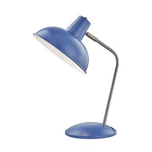 lot 25067 image: Light Society LS-T261-BL Hylight Blue Retro Desk Lamp with Antique Brass Details, Mid Century Modern Vintage Style