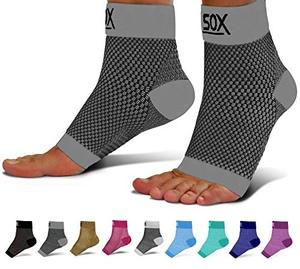 lot 25070 image: SB SOX Compression Foot Sleeves for Men & Women - BEST Plantar Fasciitis Socks for Plantar Fasciitis Pain Relief, Heel Pain, and Treatment for Everyday Use with Arch Support (Gray, Medium)