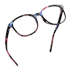 lot 25076 image: LifeArt Blue Light Blocking Glasses, Anti Eyestrain, Computer Reading Glasses, Gaming Glasses, TV Glasses for Women Men, Anti Glare (Floral, 2.50 Magnification)