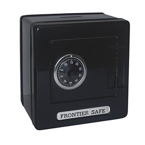 lot 25082 image: Mini Lockers by Magnetic Impressions Kids Frontier Safe Coin Saver Bank with 2 Digit Combination Lock - 5.25 High x 5.2x 3.9 Black