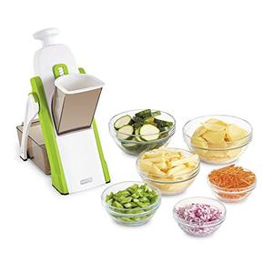 lot 25131 image: DASH Safe Slice Mandoline for Vegetables, Meal Prep & More with 30 Presets & Thickness Adjuster, Green