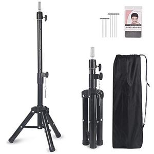 lot 25137 image: Wig Stand Tripod Mannequin Head Stand, Smilco Adjustable Heavy Duty Wig Head Stand for Cosmetology Hairdressing Training