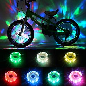 lot 25147 image: DAWAY Rechargeable Bike Wheel Lights - A16 Cool Led Kids Bicycle Spoke Lights, 2 Tire Pack, Safety Hub Accessories for Boys Girls Adults, Waterproof, Super Bright, Fun Cycling Gifts