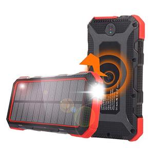 lot 25148 image: Solar Power Bank 25000mAh with Flashlight Sendowtek PD 18W Charging 7.5W10W Wireless Portable Phone Charger 4 Output&2 Input Huge Capacity Backup Battery IP54 Rainproof for Outdoor Camping Hiking