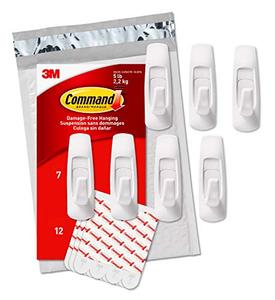 lot 25155 image: Command Large Utility Hooks, 7-Hooks, 12-Strips, Organize Damage-Free
