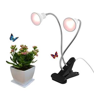lot 25157 image: Dommia LED Grow Light for Potted Plants, Dual Head Desk Clamp Lamp with Swivel 360 Degree Flexible Gooseneck and One Switch, Warmwhite Comfortable Light Growing Lamp for Home and Office Indoor Plants
