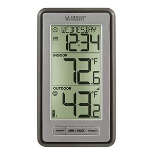 lot 25164 image: La Crosse Technology Indoor Or Outdoor Temperature WS-9160U-IT Digital Thermometer, Titanium