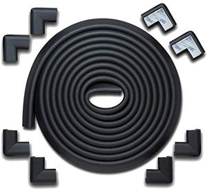 lot 25169 image: Roving Cove Baby Safety Edge Corner Guards, Child Proofing Furniture Bumper, Table Protectors, 3M Pre-Taped Corners, Safe Edge Corner Cushion, 20.4 ft (18 ft Edge  8 Corners), Onyx Black, Heavy-Duty