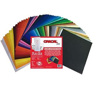 lot 25170 image: Oracal 651 Popular Pack - Adhesive Craft Vinyl for Cricut, Silhouette, Cameo, Craft Cutters, Printers, and Decals ((63) Sheets)