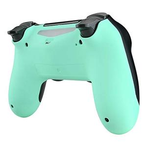 lot 25175 image: eXtremeRate Soft Touch Mint Green Back Housing Case Cover Bottom Shell, Game Improvement Replacement Parts for Playstation 4 PS4 Slim Pro Controller JDM-040, JDM-050 and JDM-055