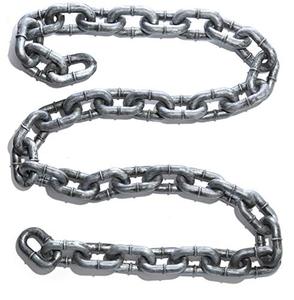 lot 25177 image: Prextex Halloween Silver & Black 6 Ft. Halloween Large Plastic Chain Link- Shackles for Best Costume Accessory or Halloween Decor Prop
