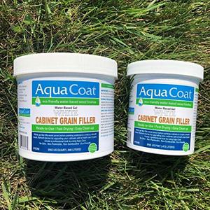 lot 25187 image: Aqua Coat, Best White Cabinet Wood Grain Filler, White Gel, Water Based, Low Odor, Fast Drying, Non Toxic, Environmentally Safe (Quart)