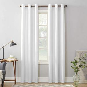 lot 25198 image: No. 918 Montego Casual Textured Grommet Curtain Panel, 48 x 95, White