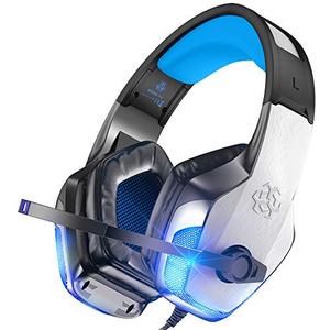 lot 25207 image: BENGOO V-4 Gaming Headset for Xbox One, PS4, PC, Controller, Noise Cancelling Over Ear Headphones with Mic, LED Light Bass Surround Soft Memory Earmuffs for PS2 Mac Xbox 360 PS5 Games