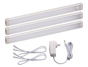 lot 25214 image: BLACKDECKER LEDUC9-3WK LED Under Cabinet Lighting Kit with Motion Sensor, Dimmable for Kitchen, Tool-Free Install, Warm White 2700k, 9 Length, 3-Bars