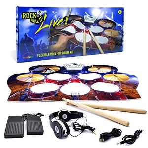 lot 25220 image: Rock And Roll It - Drum Live Flexible, Completely Portable, Battery  USB Powered that gives you the view of being on stage. Headphones (Required)  Drum Sticks  Bass Drum & Hi hat pedals included