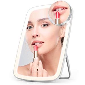 lot 25237 image: ELEGIANT Makeup Mirror with Lights, 3 Color Modes 68 LEDs Rechargeable Lighted Vanity Mirror, Light up Cosmetic Mirror with Detachable 10X Magnifying Adjustable Portable (Upgrade Version)