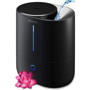 lot 25239 image: GENIANI Top Fill Cool Mist Humidifiers for Bedroom & Essential Oil Diffuser - Smart Aroma Ultrasonic Humidifier for Home, Baby, Large Room with Auto Shut Off, 4L Easy to Clean Water Tank (Black)