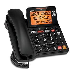 lot 25240 image: AT&T CD4930 Corded Phone with Digital Answering System and Caller ID, Extra-Large Tilt Display & Buttons, Black