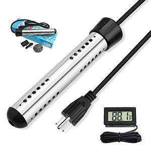 lot 25247 image: JESTOP Anti-scalding Bucket Heater, Electric Immersion Water Heater with Digital LCD Thermometer, Stainless Steel Guard Submersible Heater, Rapid Heating in Minutes