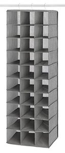 lot 25249 image: Whitmor Hanging Shoe Shelves Closet Organizer, Crosshatch Gray, 30 Section