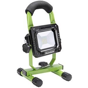 lot 25252 image: PowerSmith PWLR108S 800 Lumen Weatherproof Rechargeable Lithium-Ion Cordless LED Work Metal Base Stand and Emergency SOS, Low and High Light Modes