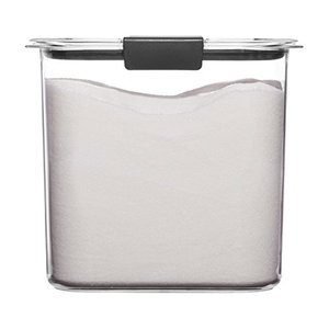 lot 25255 image: Rubbermaid 1994227 Container, BPA-Free Plastic, Clear Brilliance Pantry Airtight Food Storage, Open Stock, Sugar (12 Cup)