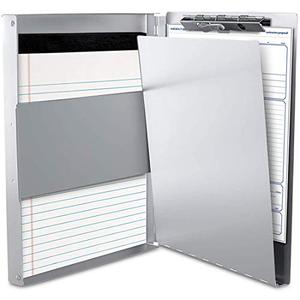 lot 25261 image: Sunnyclip Aluminum Clipboard with Storage (Letter Size), Metal Recycle Form Holder Portfolio Binder with Clip Inside Posse Box, Clipboard for Office Business Medical Professionals Stationer