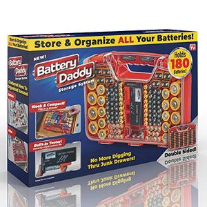 lot 25267 image: Ontel Battery Daddy 180 Battery Organizer and Storage Case with Tester, 1 Count