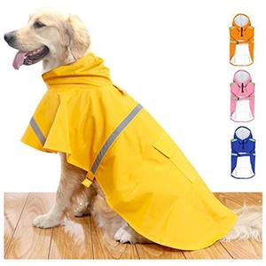 lot 25276 image: HAPEE Dog Raincoats for Large Dogs with Reflective Strip Hoodie,Rain Poncho Jacket for Dogs
