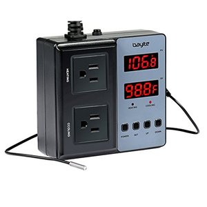 lot 25287 image: bayite Temperature Controller BTC201 Pre-Wired Digital Outlet Thermostat, 2 Stage Heating and Cooling Mode, 110V - 240V 10A