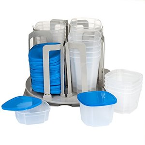 lot 25295 image: Chef Buddy 49 Piece Swirl Around Food Storage Organizer, Blue