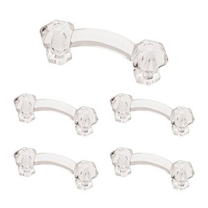 lot 25305 image: Franklin Brass PN0300-CLR-C1, Victorian Drawer Pulls Cabinet Hardware Collection, Cabinet Pulls, 3 in., Clear Glass, 5 pack