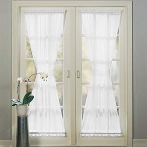 lot 25317 image: No. 918 Emily Sheer Voile Set of 2 Curtain Door Panel, 59 x 72, White