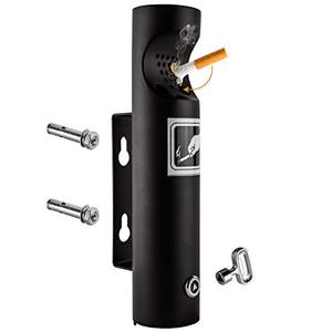 lot 25330 image: ELITRA Wall Mounted Outdoor Cigarette Butt Receptacle, Black