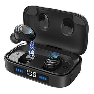 lot 25342 image: True Wireless Earbuds,Bluetooth 5.0 Headphones with Charging Case LED Battery Display,TWS Stereo Noise Cancelling IPX7 Waterproof in-Ear Built-in Mic Earphones,Deep Bass Headset for Sports