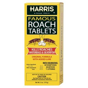 lot 25344 image: Harris Roach Tablets, Boric Acid Roach Killer with Lure, Alternative to Bait Traps (6oz, 145 Tablets)