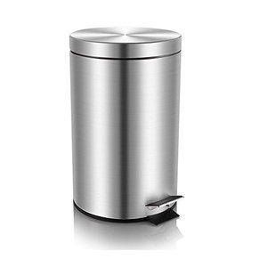 lot 25358 image: Mini Trash Can with Lid Soft Close, Magdisc Round Bathroom Trash Can with Removable Inner Wastebasket, Anti-Fingerprint Brushed Stainless Steel Trash Can, 0.8Gal3L